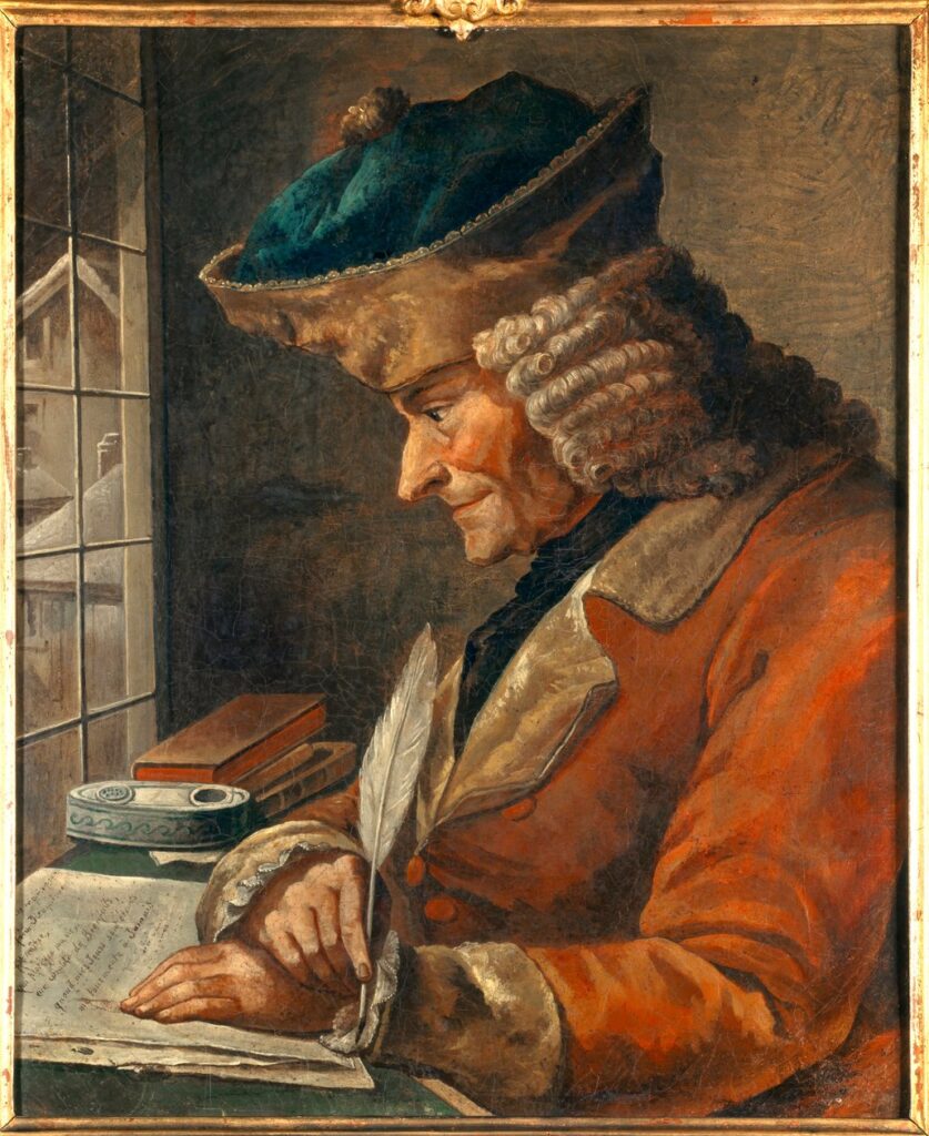 Portrait de Voltaire dans son cabinet de travail
